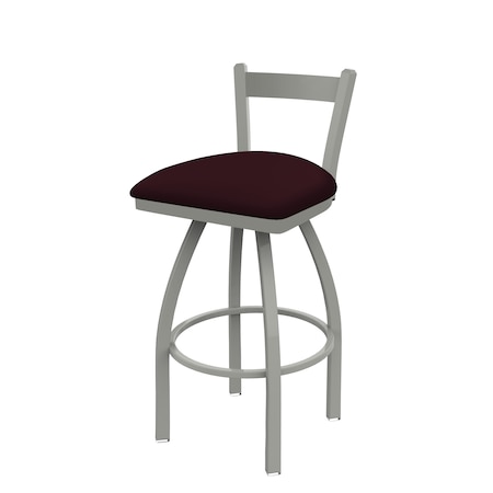 Holland Bar Stool Co 25" Low Back Swivel Counter Stool, Nickel Finish, Canter Bordeaux Seat 82125AN005